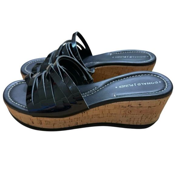 Donald J Pliner Womens Sheena 2 Cork Platform Wedge Sandals Black 6.5 M Coastal - Picture 3 of 11